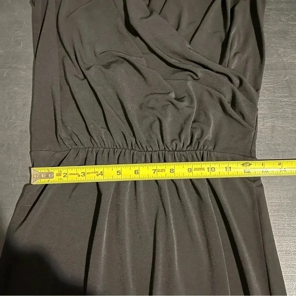 Moda International Womens Black Sleeveless Faux Wrap Casual Maxi Dress Size M